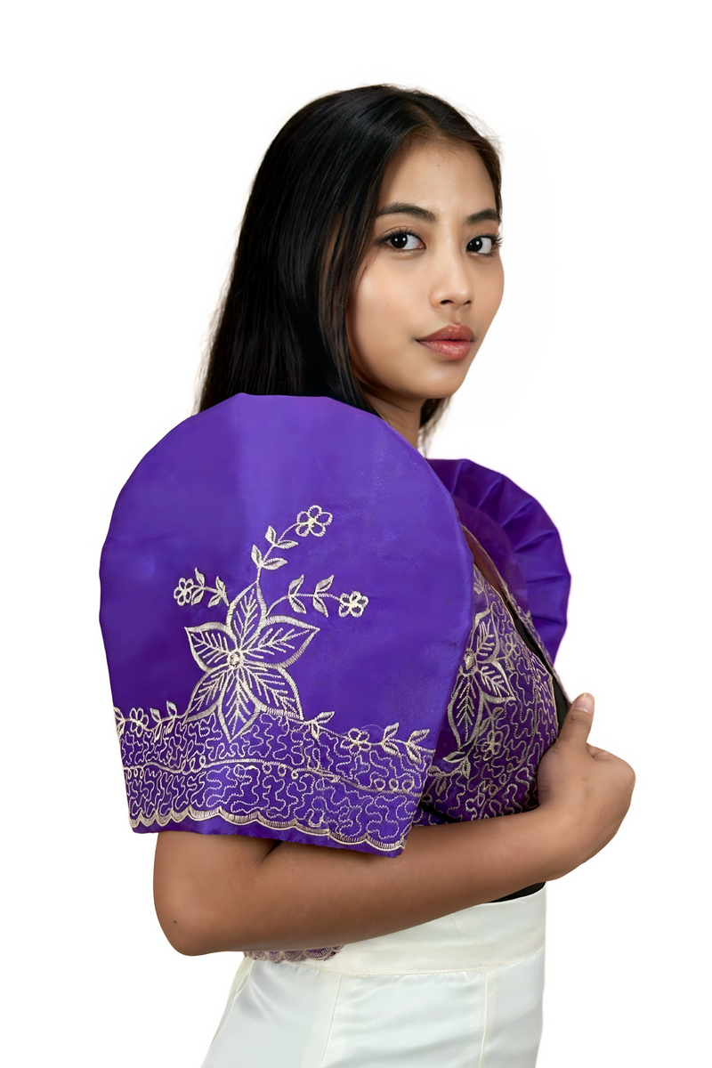 Organza Purple Modern Filipiniana Bolero Vallerie HZL240