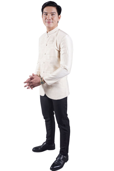 Men's Jusilyn Satin Premium Barong Tagalog Coat - Amante -Size Large CL155