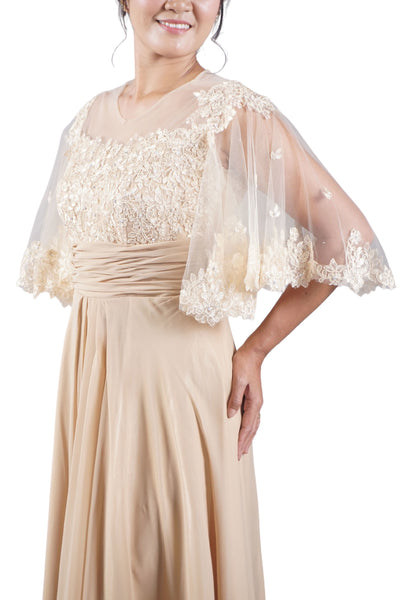Pinya & Lace Modern Elegant Filipiniana Dress  - Gretchen - ML896