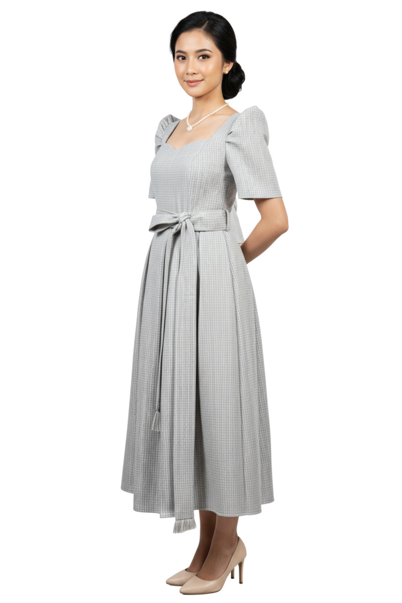 Filipiniana Modern Dress Woven Pattern Cielo JB104