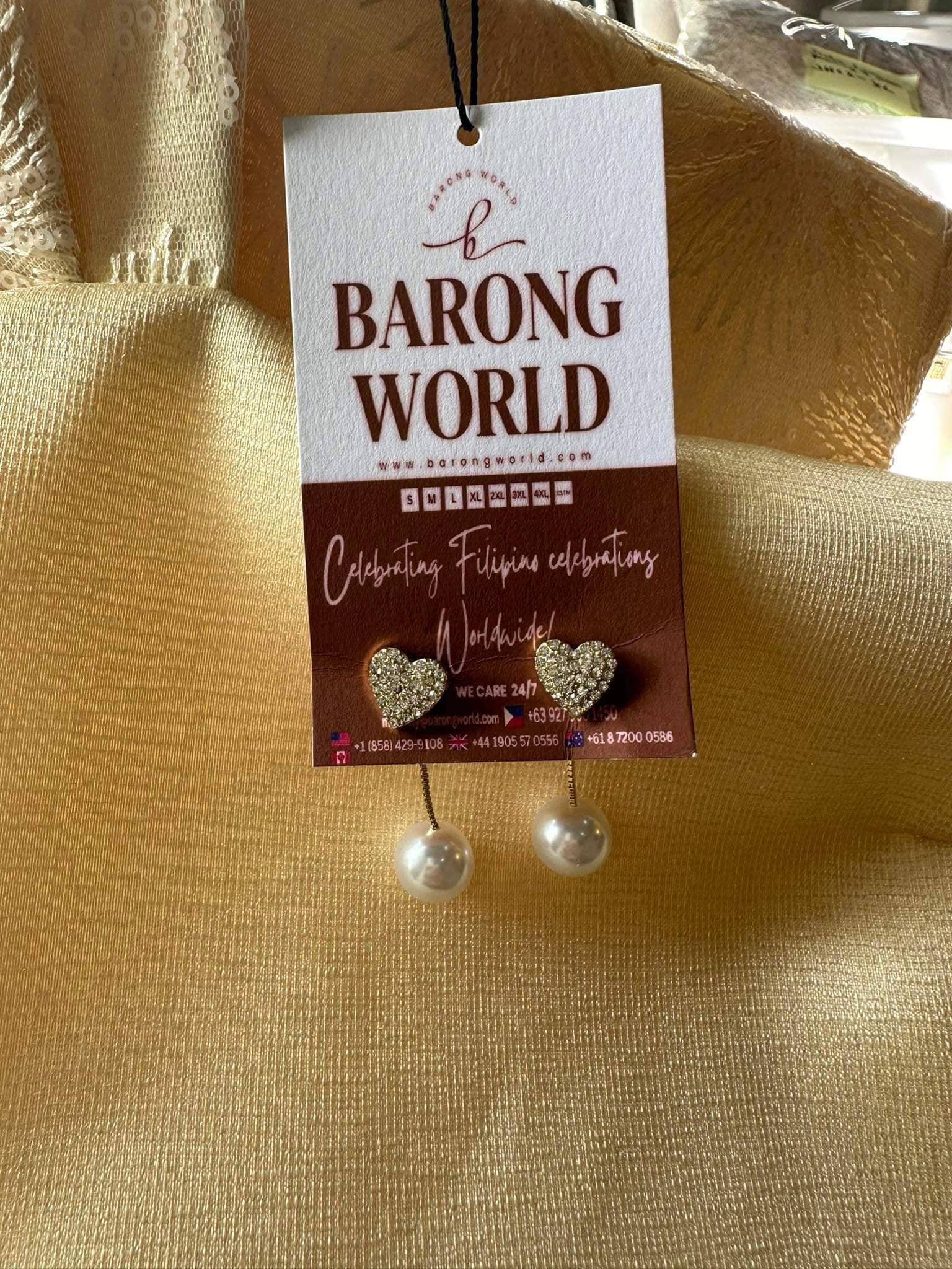 Pearl Puso Diamond- Inlaid Elegance Pair Earrings Filipiniana