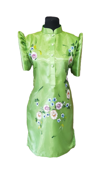 Green  Filipiniana  Barong Dress