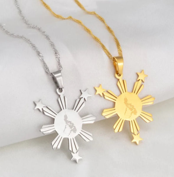 3 Star and Sun Necklace