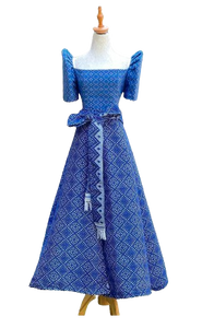 Blue Filipiniana Dress