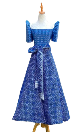 Blue Filipiniana Dress