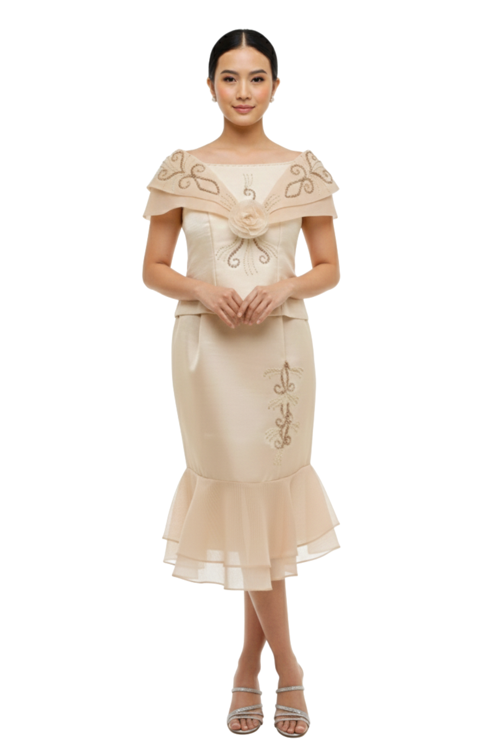 Elegant Modern Filipiniana Dress 