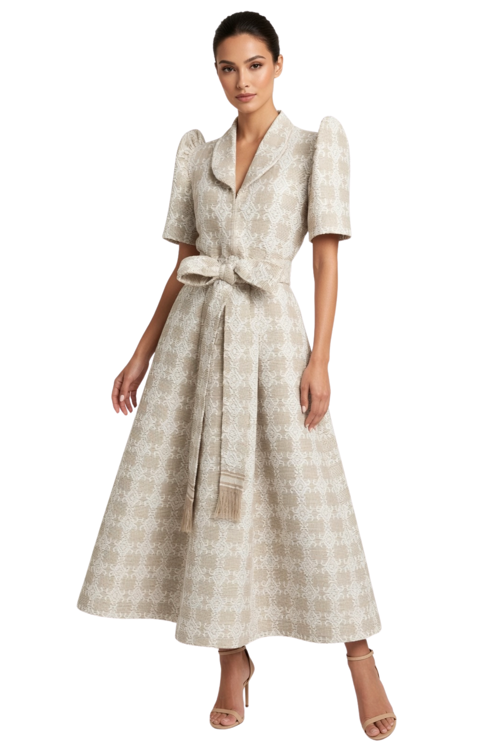 Handwoven Ilocos Pinilian Modern Filipiniana Dress - Medium - US882