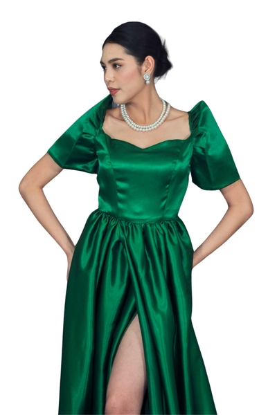 Emerald Green Duchess Long Gown - Euphy - JB607