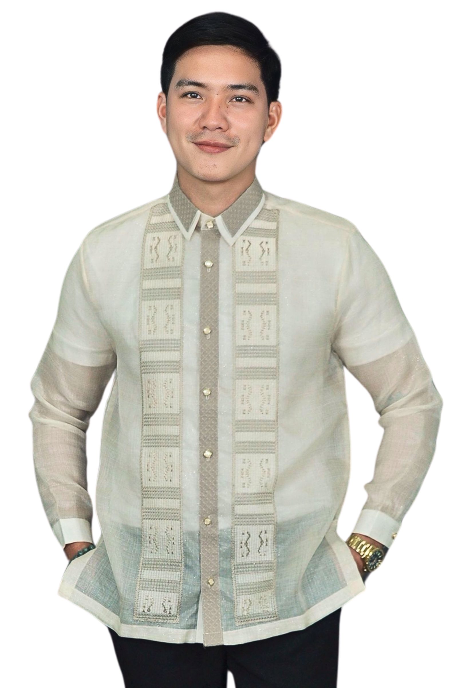 Premium Ivory Barong Tagalog with Fine Filipino Embroidery