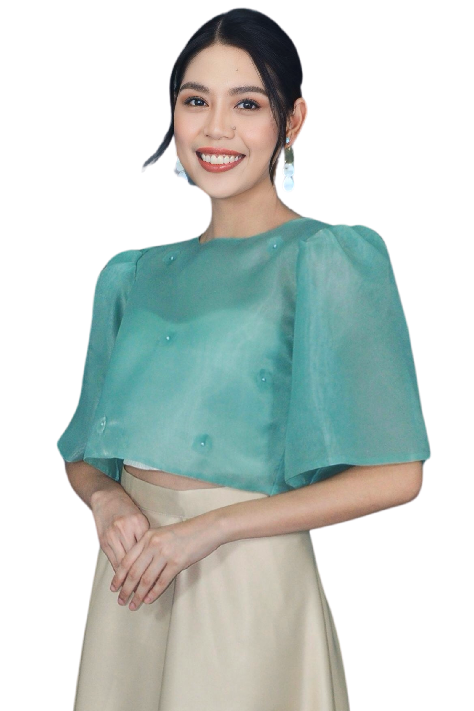 Mint Green Kimona Filipiniana