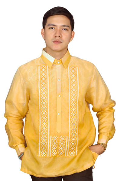 Elegant Golden Barong Tagalog for Men - Reymart - JK37