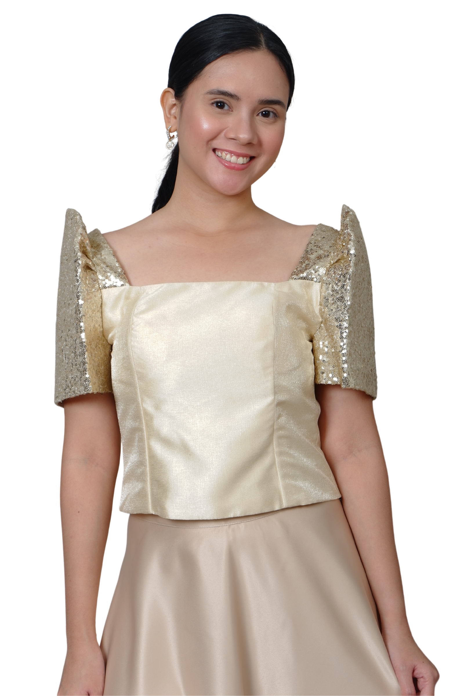 Premium Metallic Gazar Classic Filipiniana Top