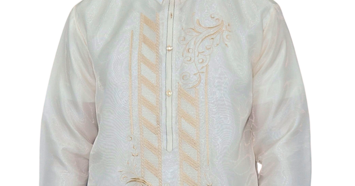 Organza Traditional Barong Tagalog with Exquisite Embroidery - Vermili ...