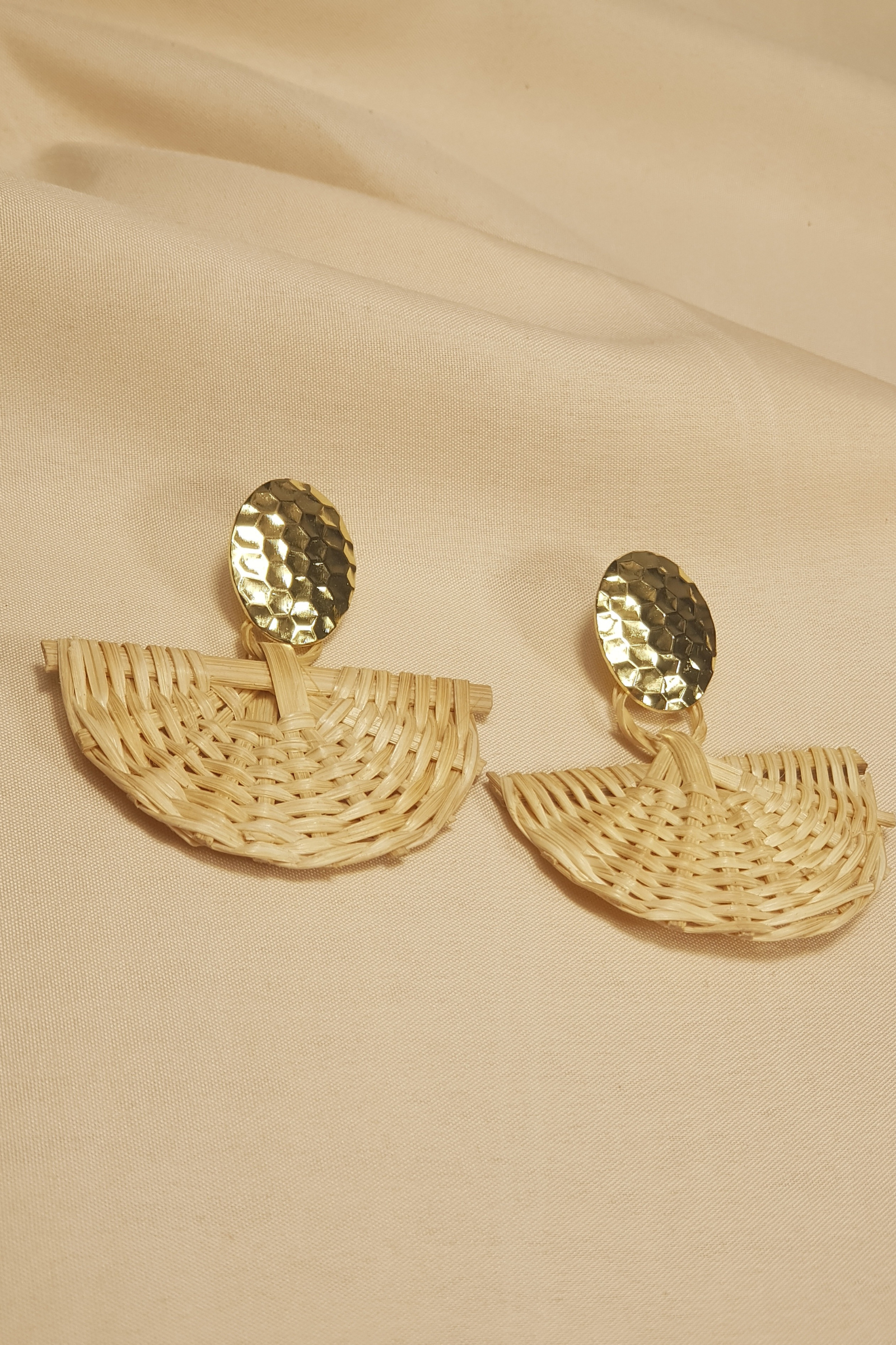 Handcrafted Woven Rattan Drop Earrings