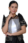 Silk Cocoon Black Modern Filipiniana Bolero
