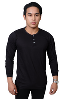 Black Camisa De Chino | Barong Tagalog Undershirt Long Sleeve | JB004