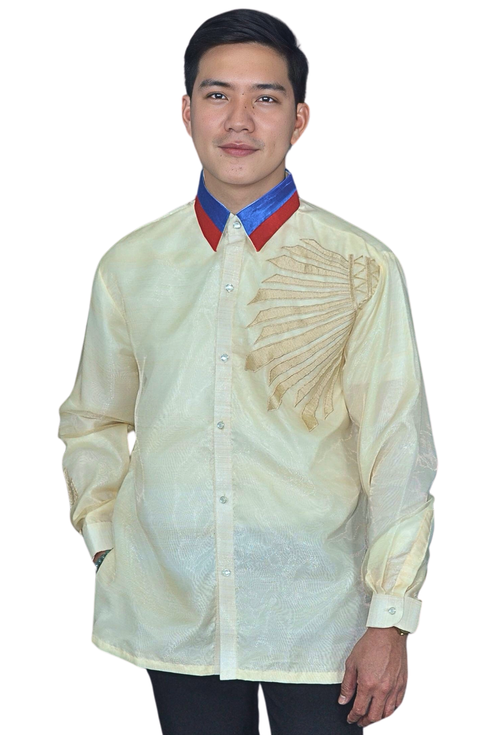 Patriotic Collar Embroidered "Sinag" Barong Tagalog