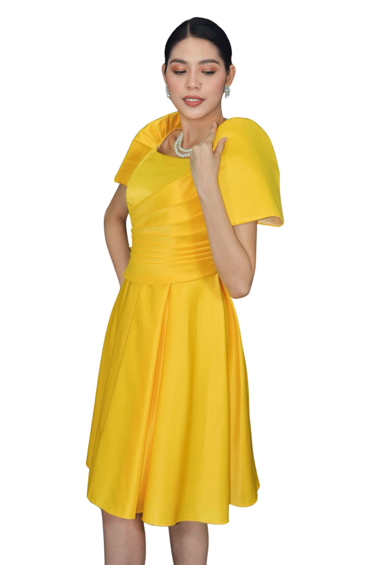 Yellow Modern Filipiniana Dress