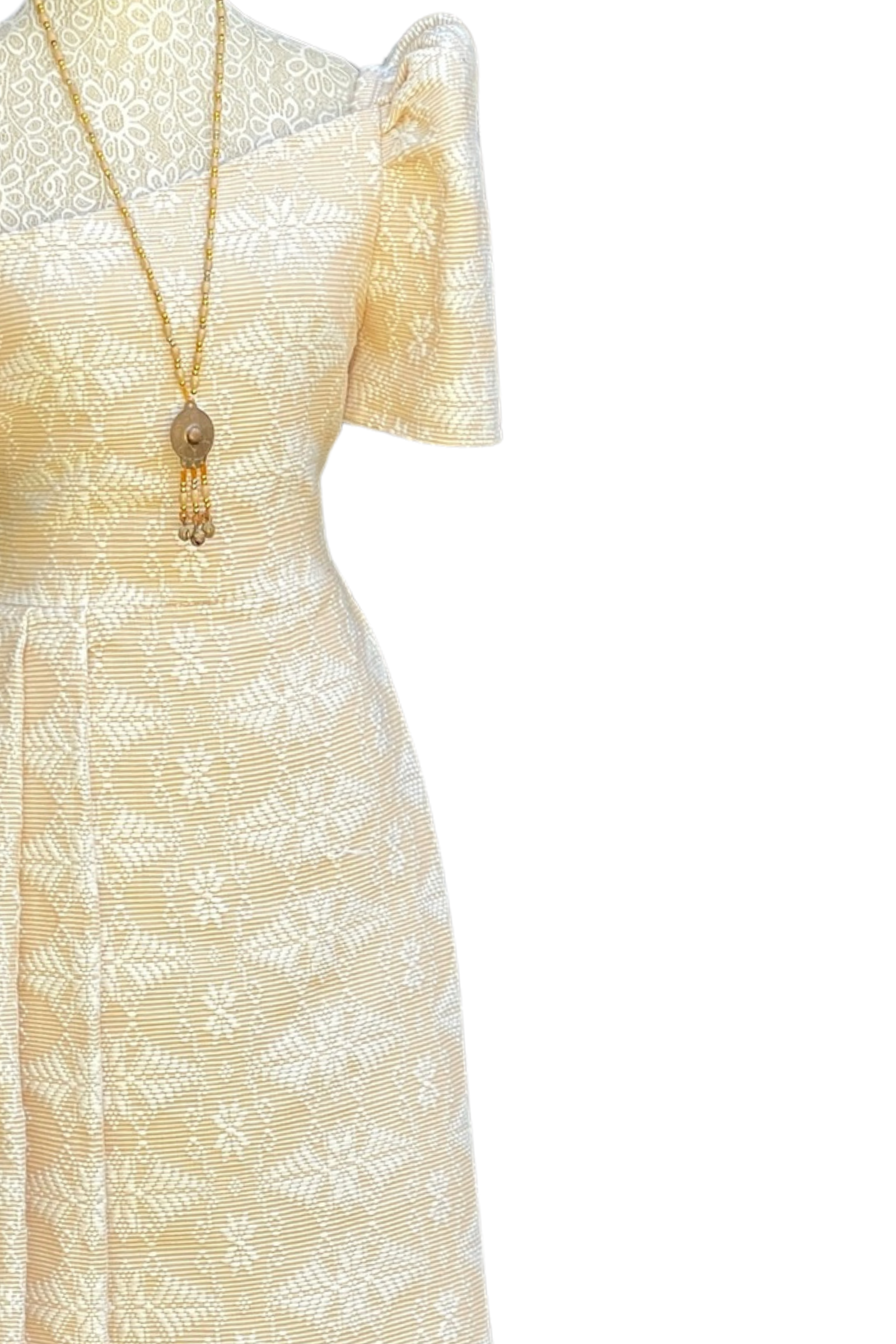 Cream Filipiniana Handwoven Dress