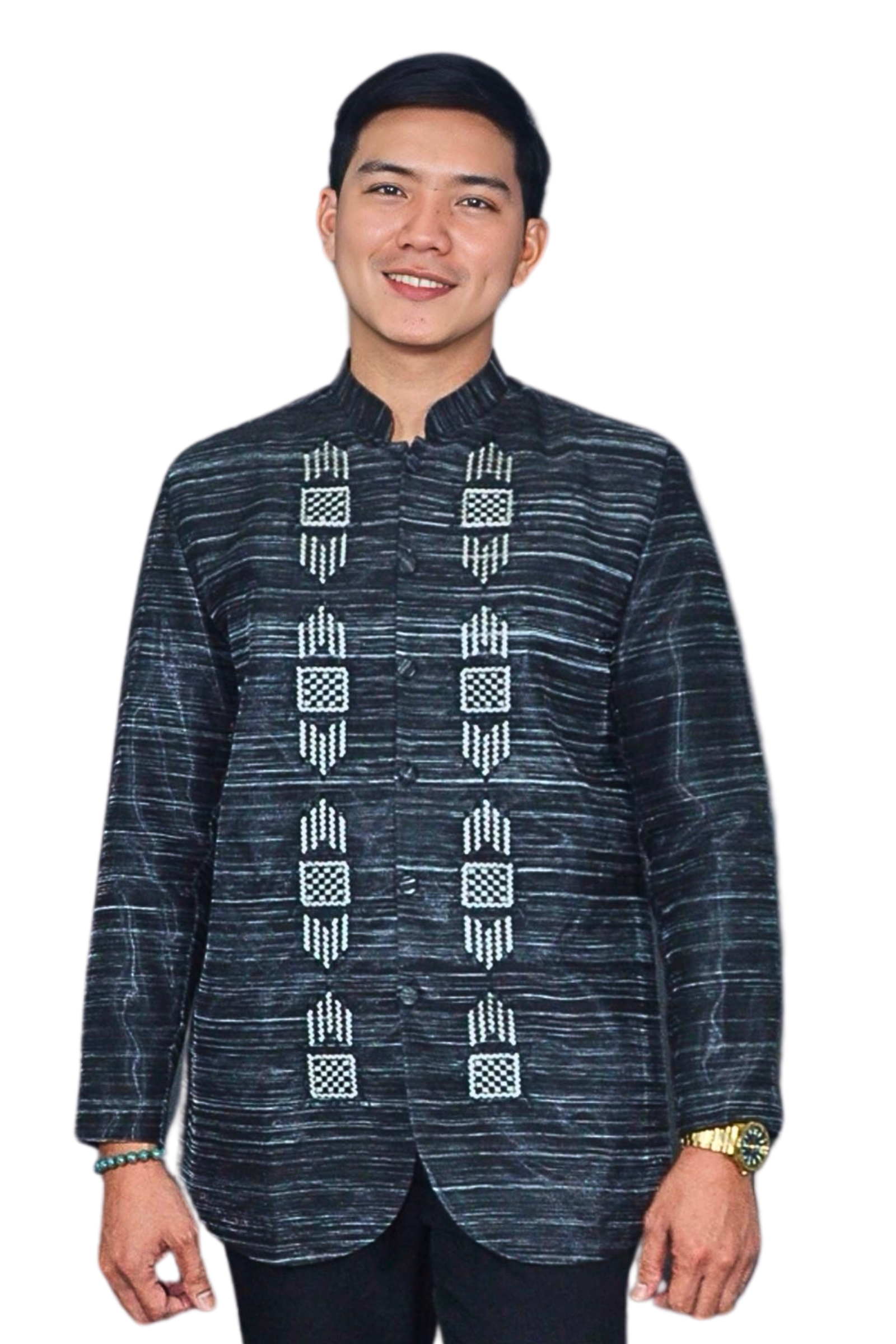 Satin Dusty Black Premium Barong Tagalog Coat
