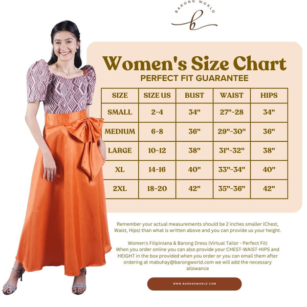 Ilocos Pinilian Handmade Chinese Collar Filipiniana Dress - CL409 HW33 Small