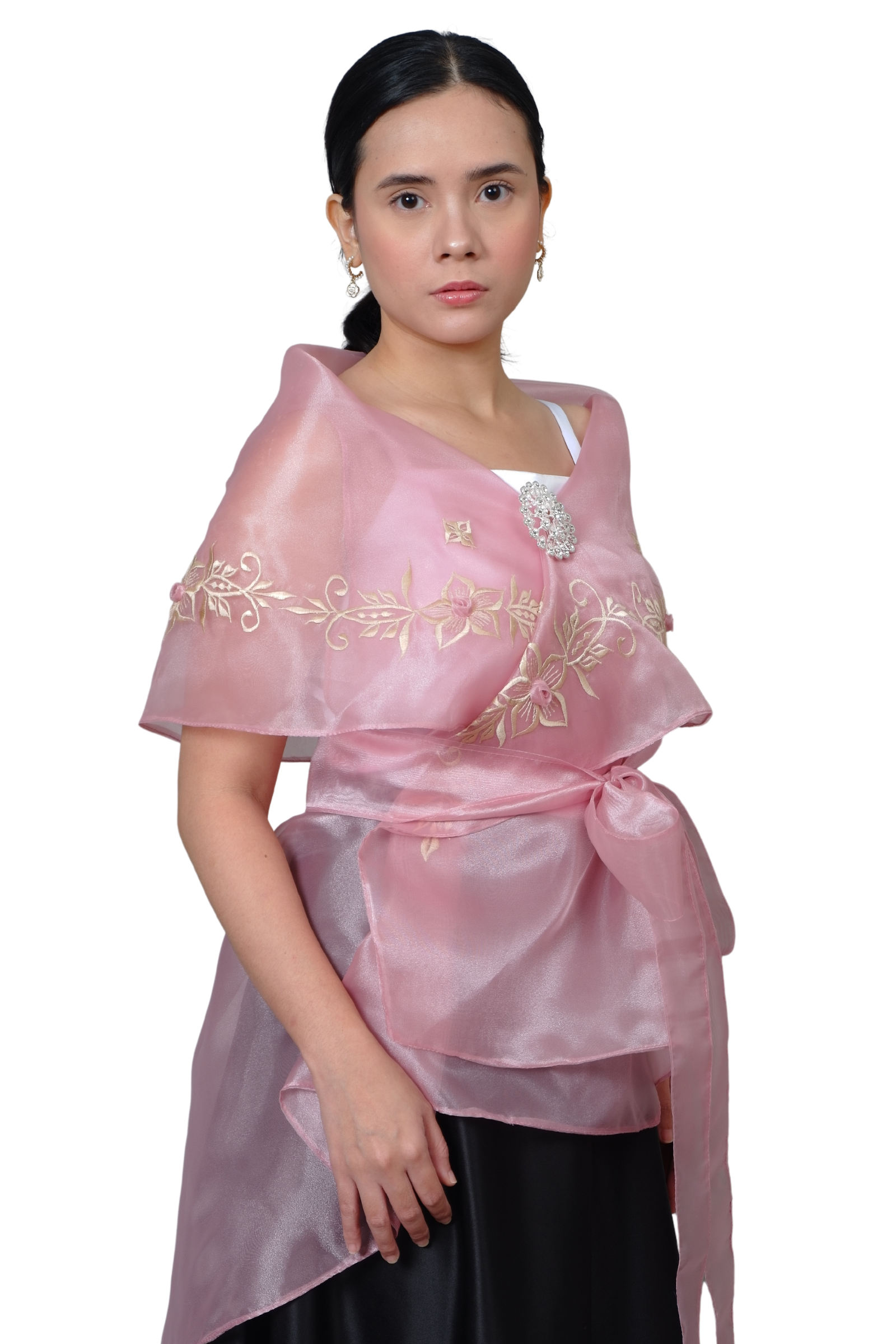 Filipiniana Premium Pink Organza Panuelo