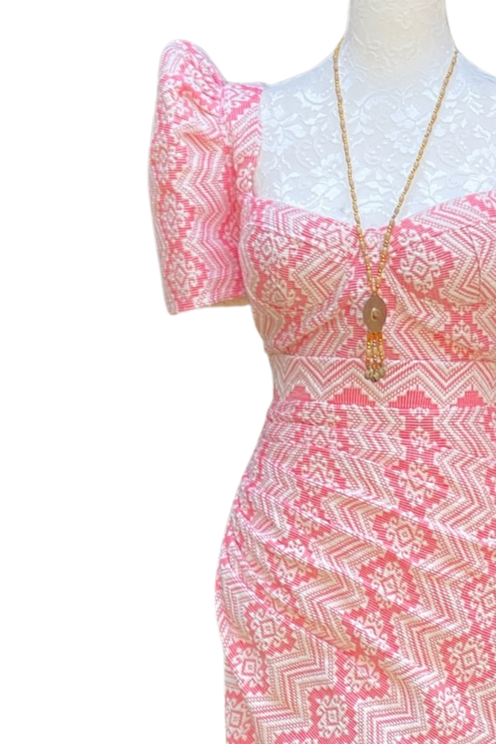 Ilocos Pinilian Handmade Modern Filipiniana Dress - HW21