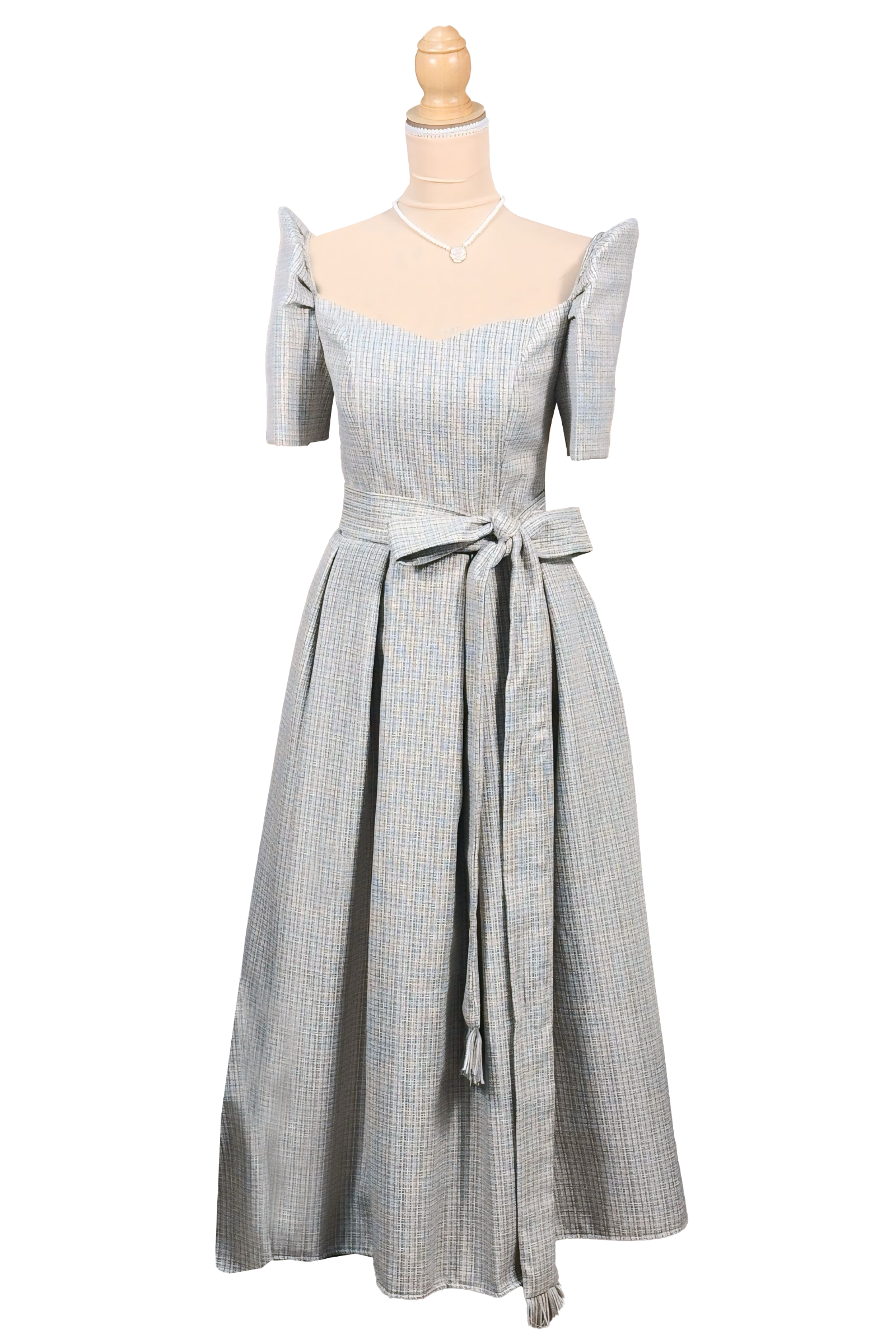 Elegant Gray Butterfly Sleeves  Filipiniana 
