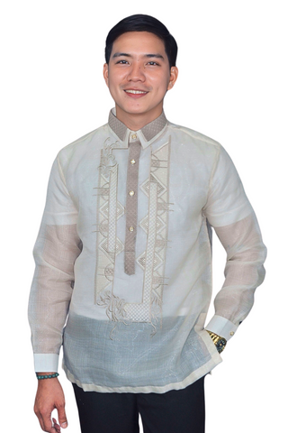 Elegant Filipino Barong Tagalog with Modern Patterns - Vedasto - JN68