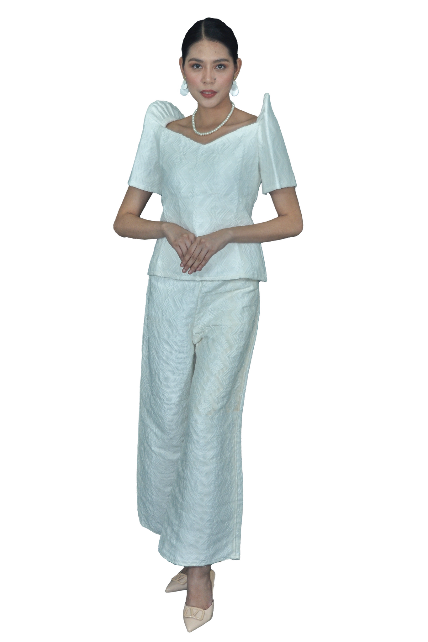 Handwoven Pinilian Ilocos Filipiniana Top and Pants Set HW32 Barong World