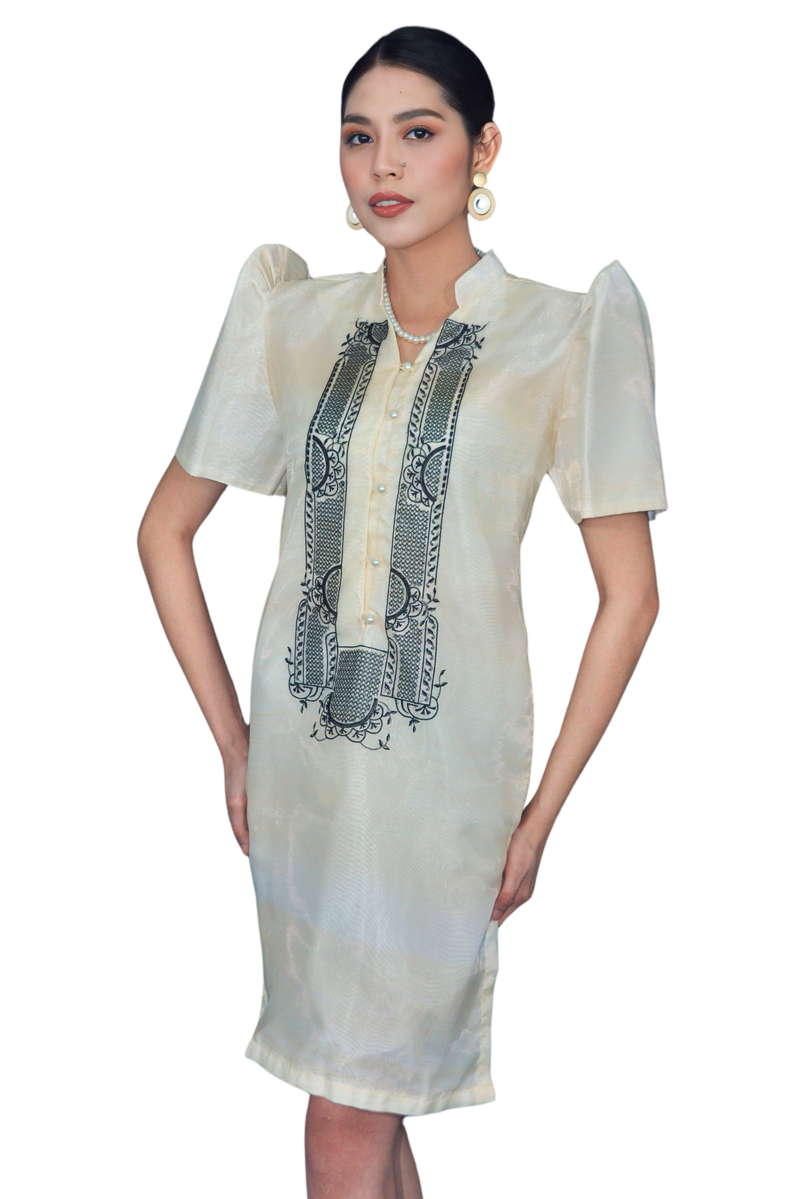 Organza Black Embriodered Filipiniana Barong Dress - Lotty - JK10 Organza Black Embriodered Filipiniana Barong Dress - Lotty - JK10