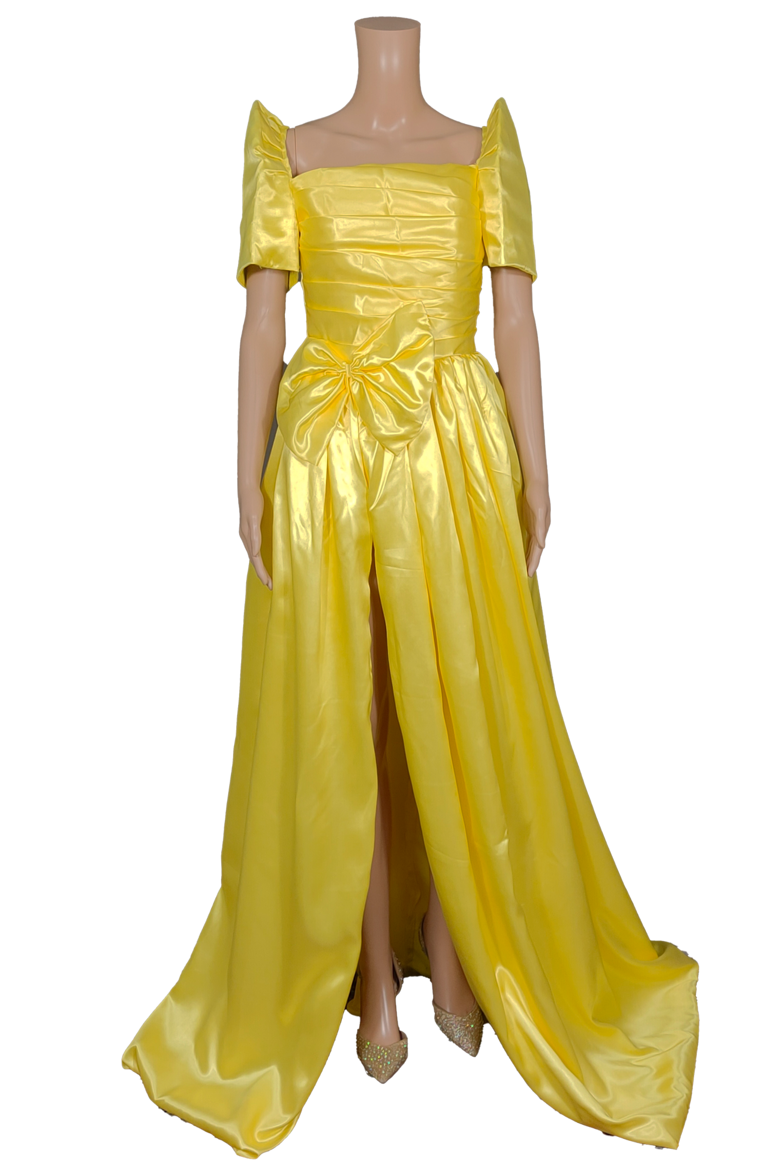 Timeless Duchess Yellow Filipiniana long Gown with Slit