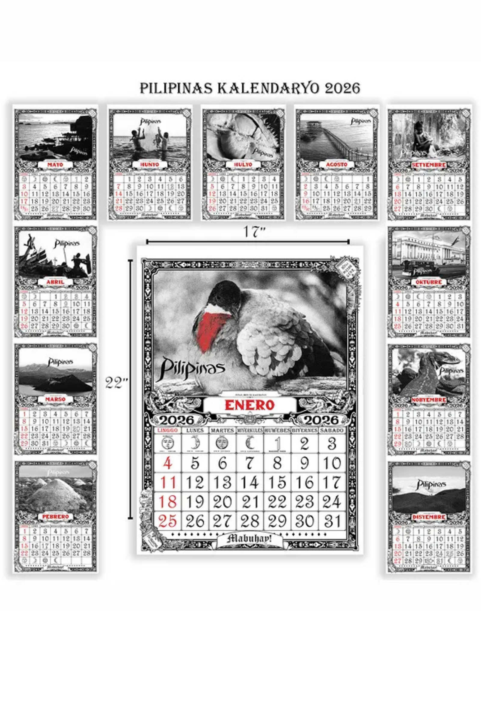 Vintage Filipino Calendar 2026 