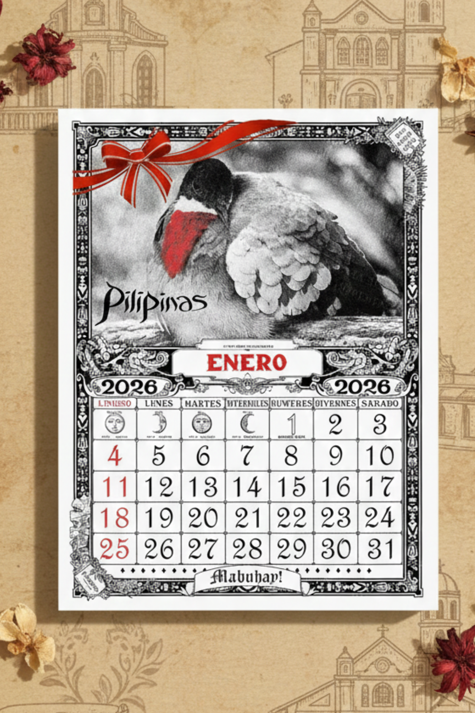 Vintage Filipino Calendar 2026