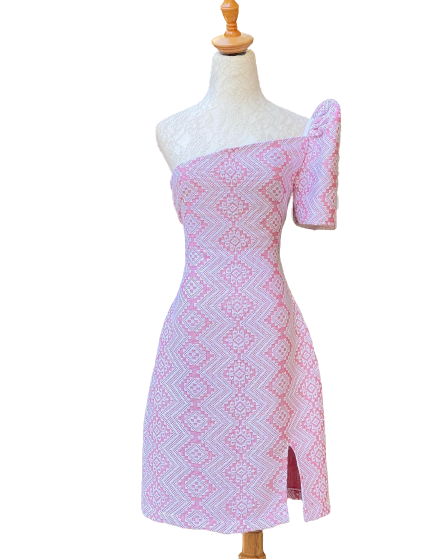 Filipiniana Handmade Sexy Pink Dress