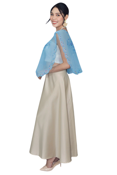 Sky Blue Kimona Filipiniana Top - Sola - JK16