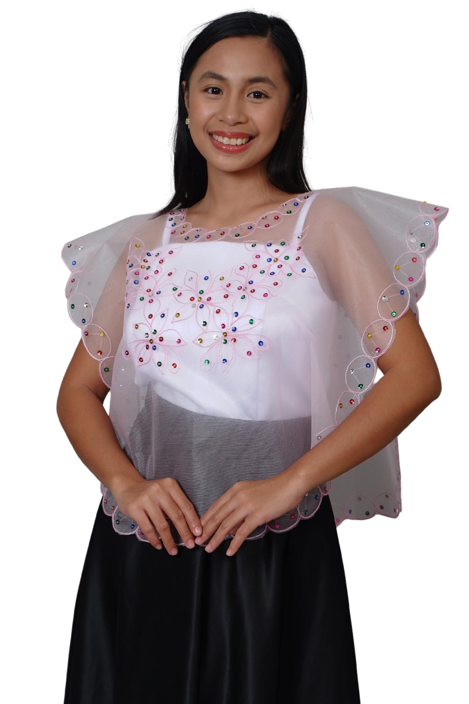 Pink Kimona Tulle Top