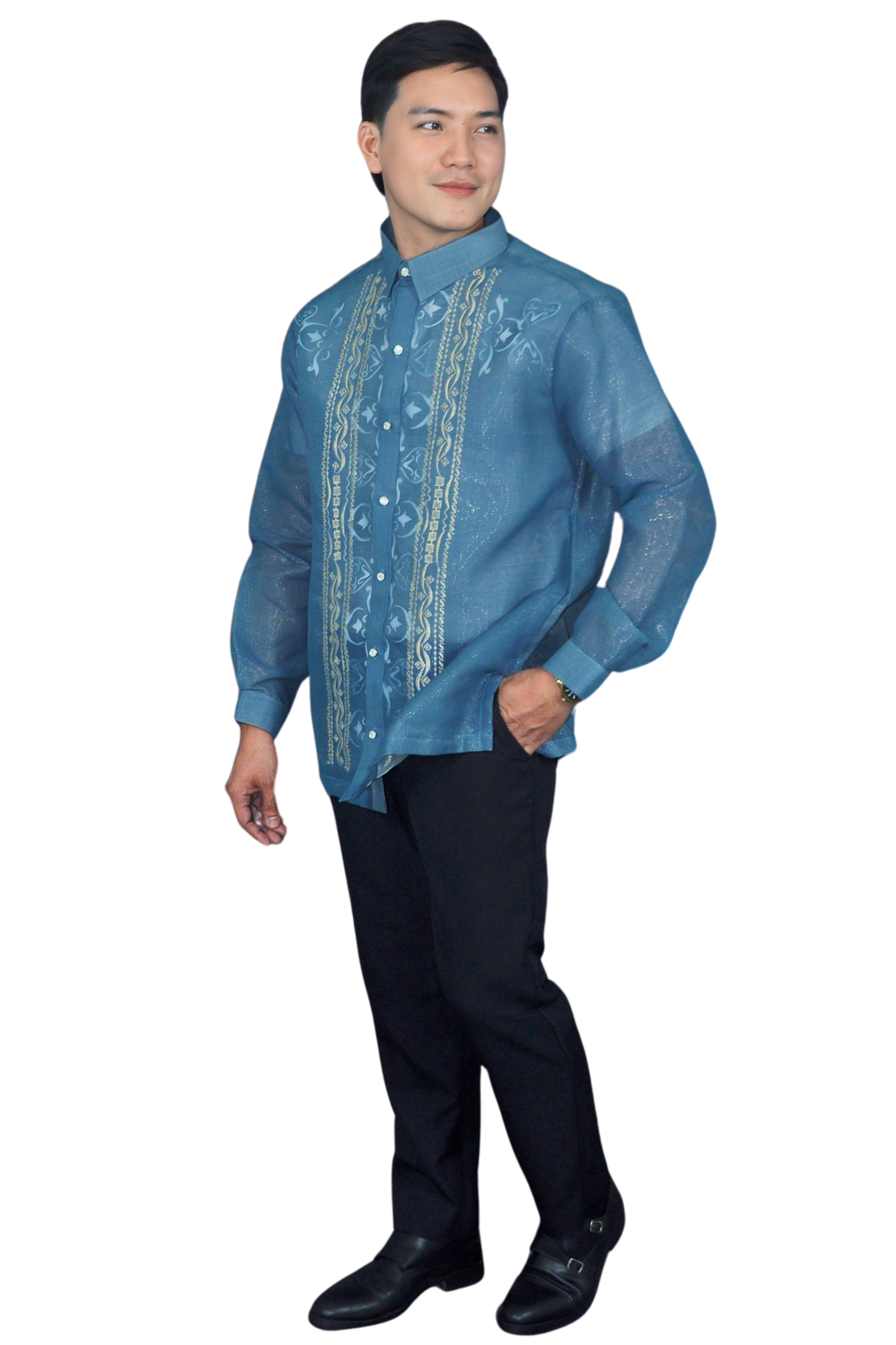 Cocoon Blue Elegante Barong Tagalog 