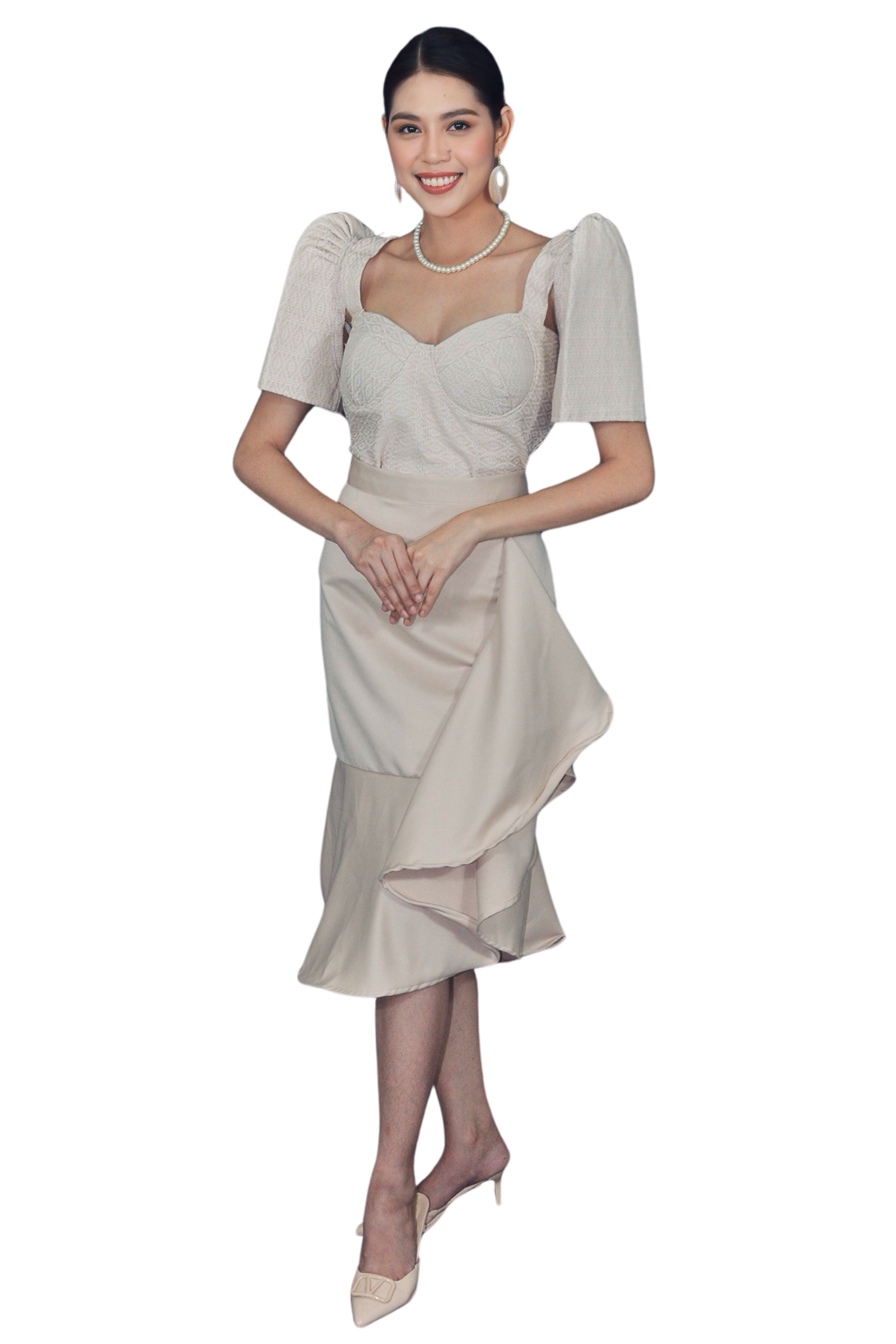 Elegant Ilocos Pinilian Handmade Filipiniana Dress