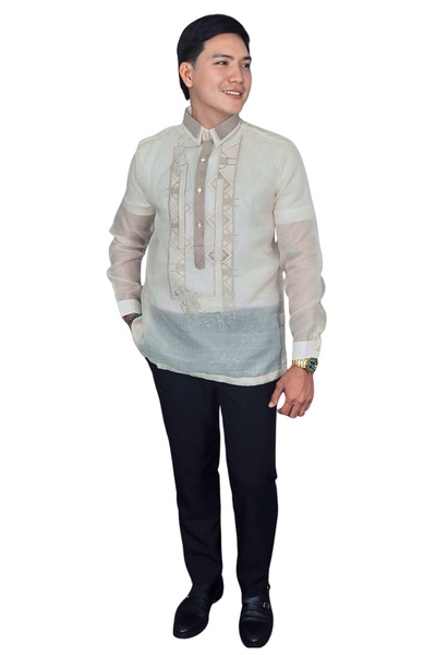 Elegant Filipino Barong Tagalog with Modern Patterns - Vedasto - JN68