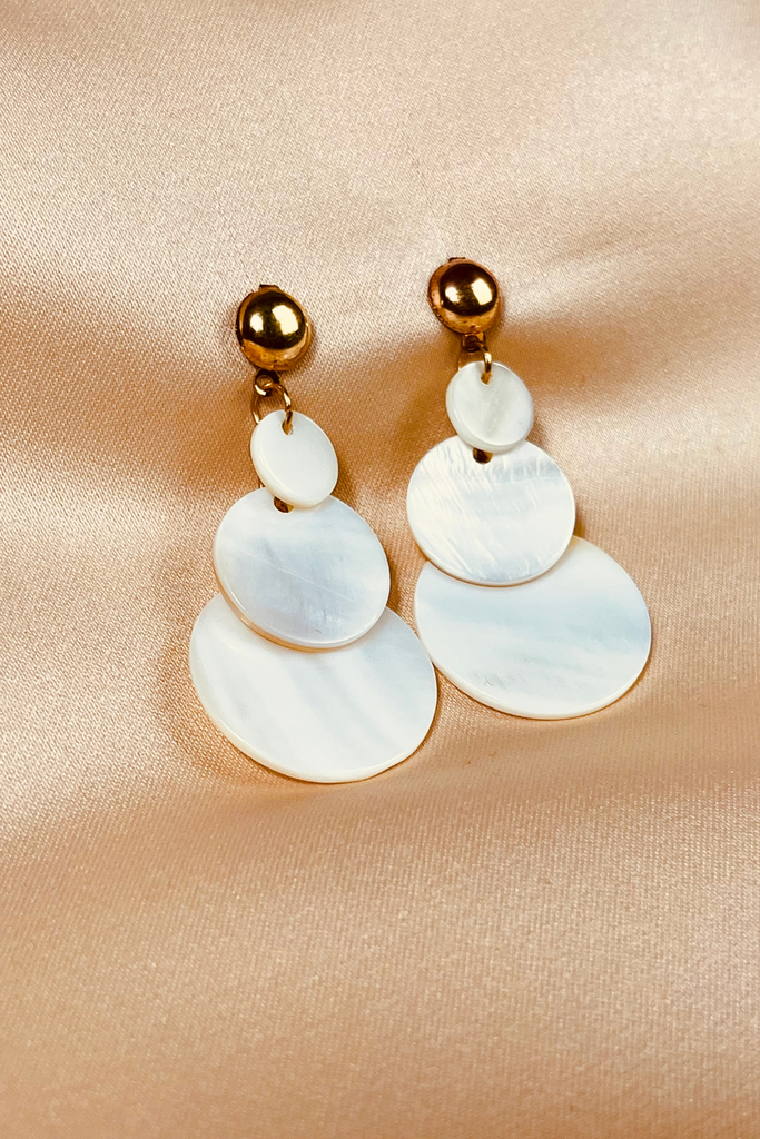 Elegant Capiz Shell Drop Earrings - LZ017 | Barong World