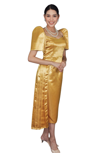 Golden Duchess Filipiniana Dress - Aleah - JB611