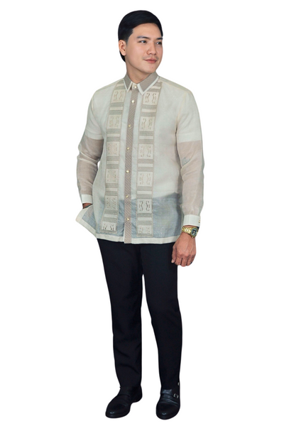 Premium Ivory Barong Tagalog with Fine Filipino Embroidery - Darryl - JN67