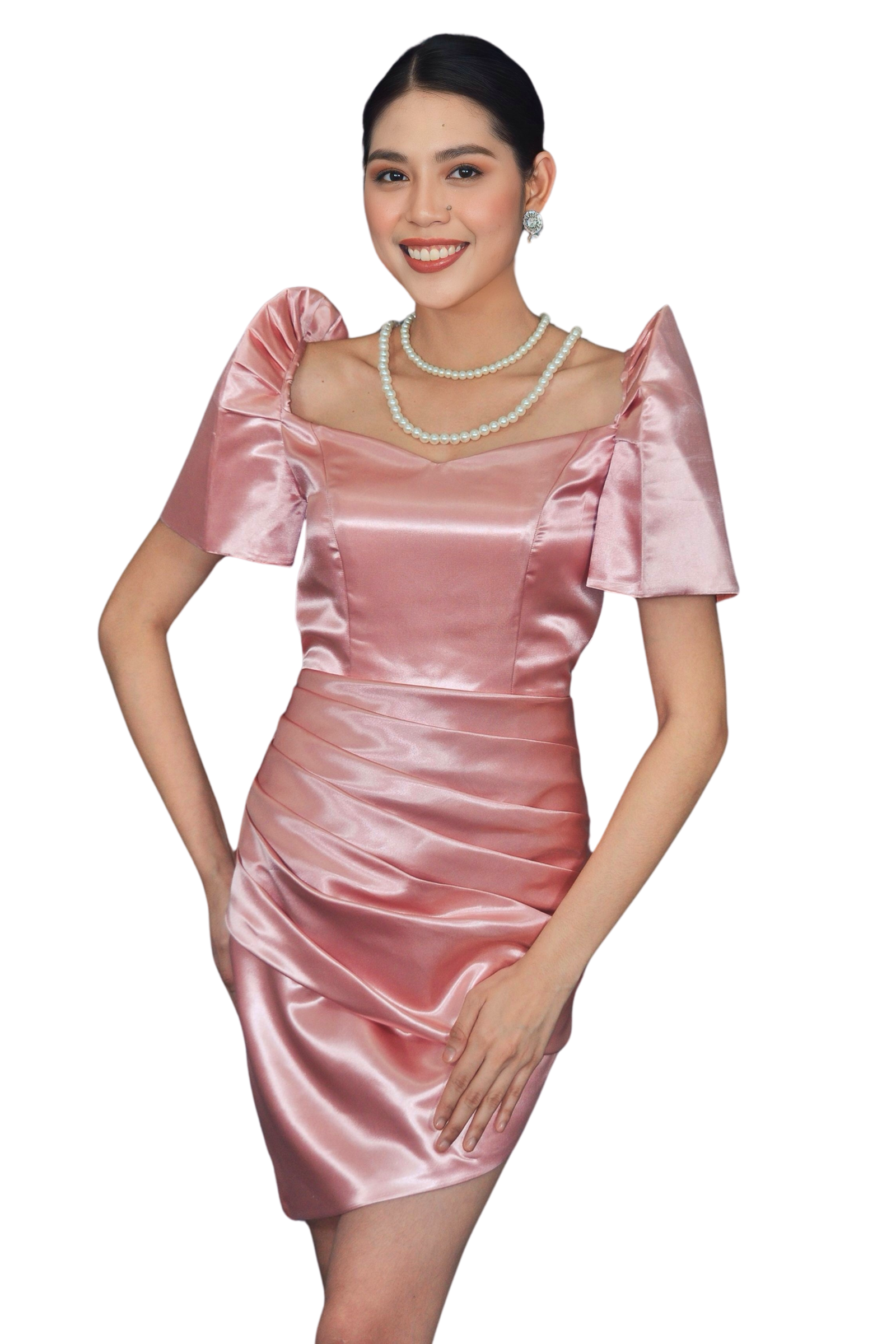 Elegant Pink Filipiniana Dress