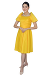 Duchess Satin Yellow Modern Filipiniana Dress