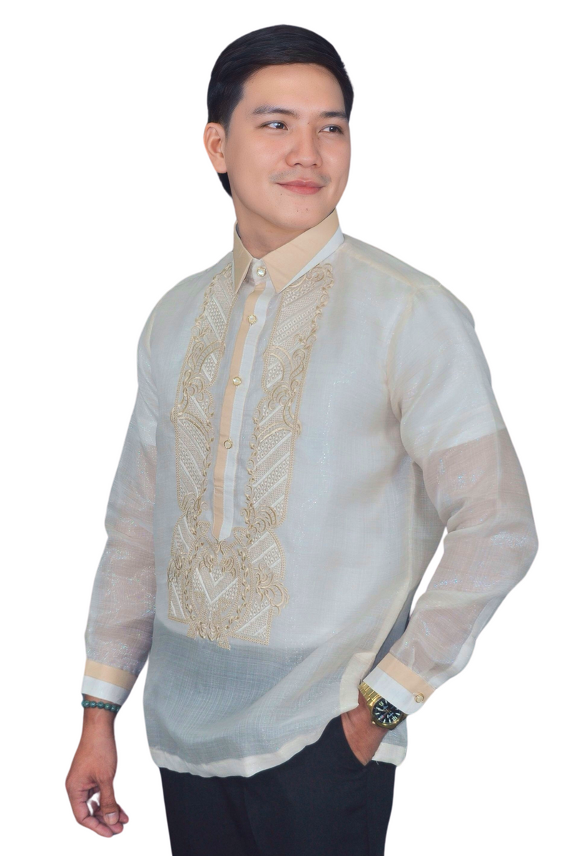 Pina Cocoon Premium Barong Tagalog with Intricate Embroidery - Rayon - JN79