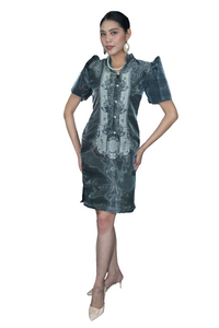 Organza Black Filipiniana Barong Dress - Jenna JK08