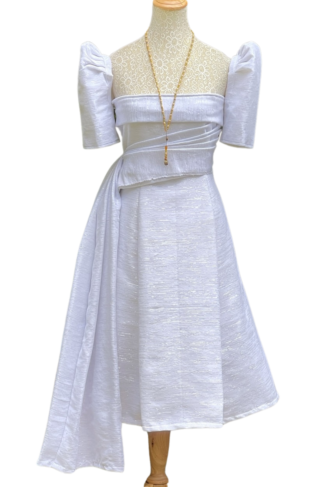 Handwoven Ilocos Inabel Filipiniana Dress - Jasmine - DM03