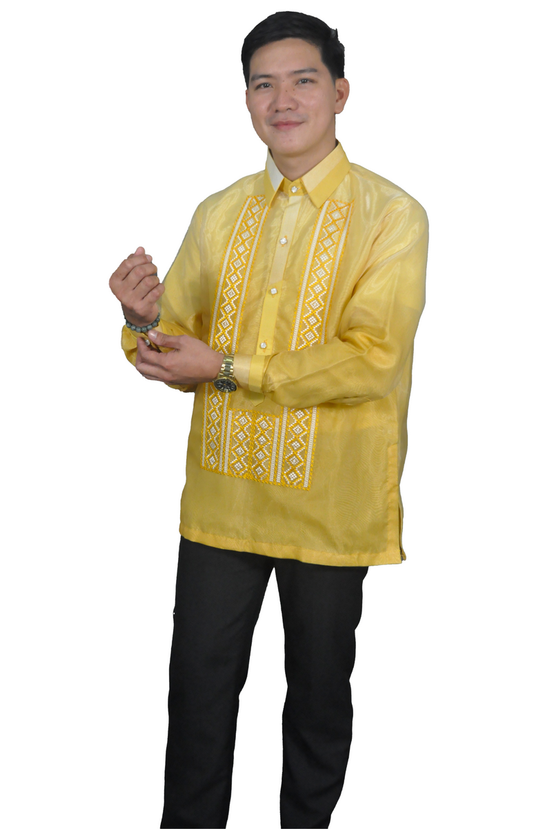 Elegant Golden Barong Tagalog for Men - Reymart - JK37 – Barong World