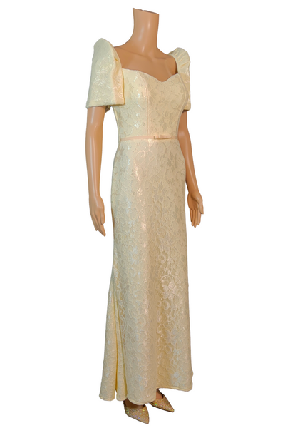 Elegant Ivory Filipiniana Gown - Vanna - JN70